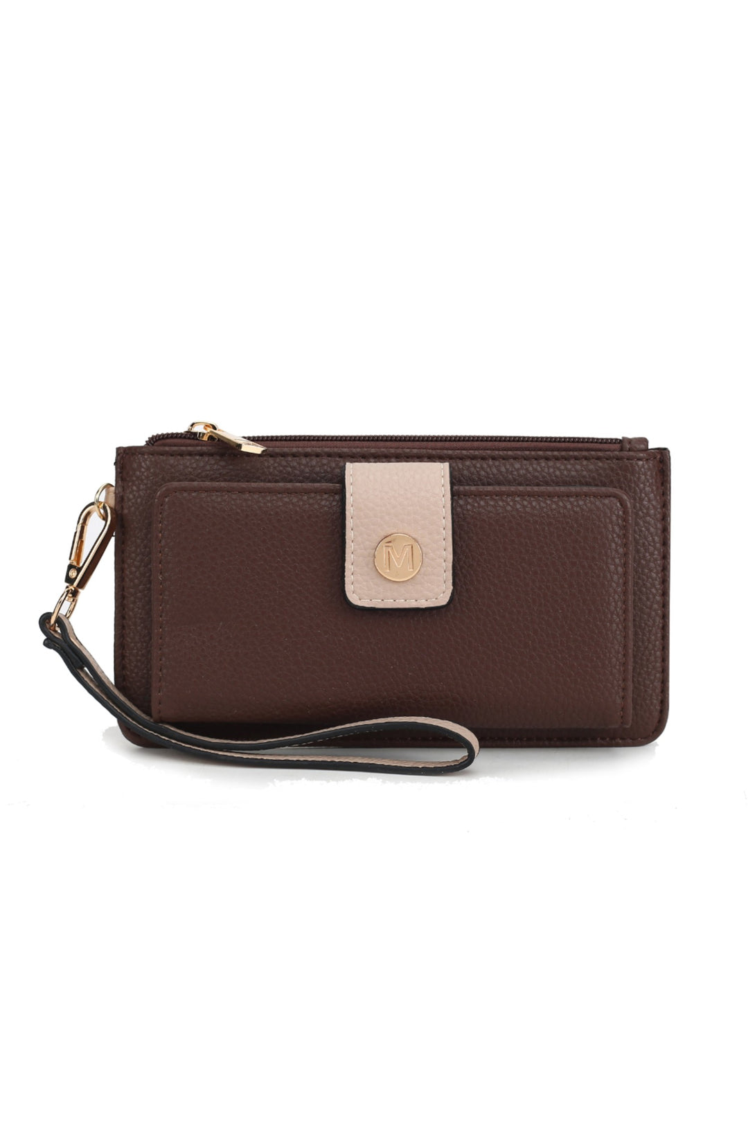 Coffee - Taupe Mkf Olympe Vegan Leather Wristlet Wallet By Mia K