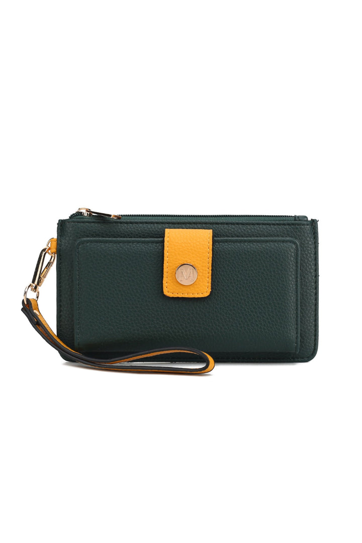 Pink - Charcoal Mkf Olympe Vegan Leather Wristlet Wallet By Mia K