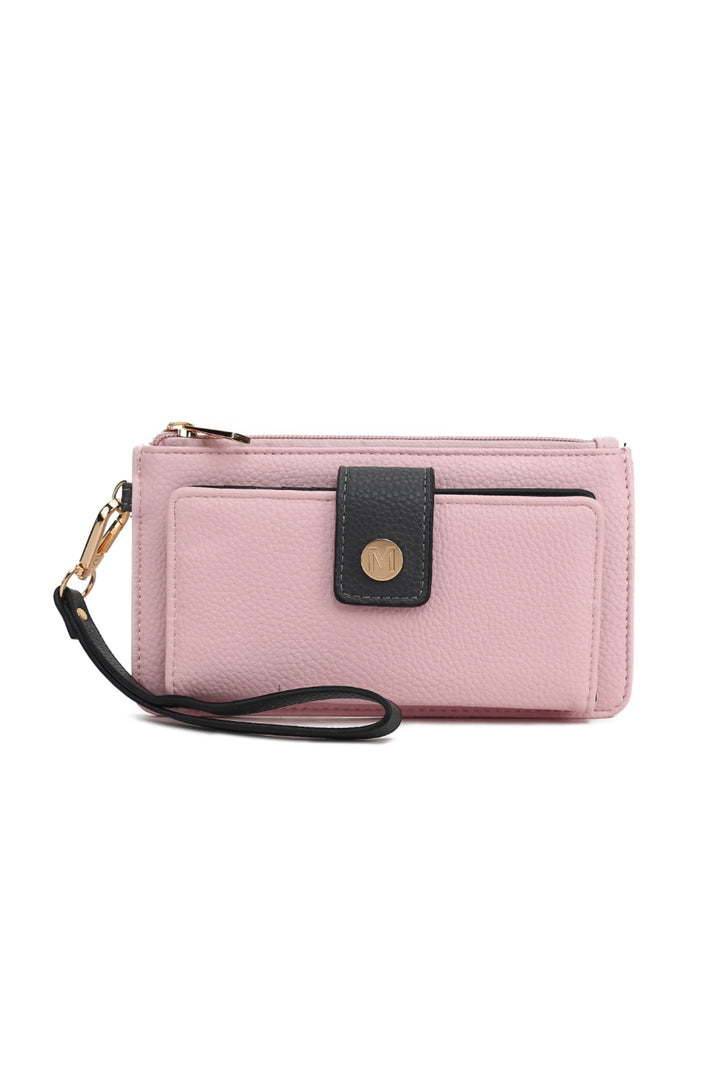 Taupe - Coffee Mkf Olympe Vegan Leather Wristlet Wallet By Mia K