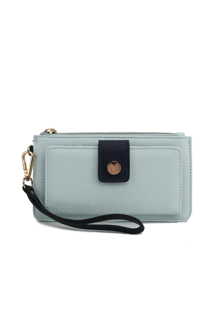 Navy - Red Mkf Olympe Vegan Leather Wristlet Wallet By Mia K