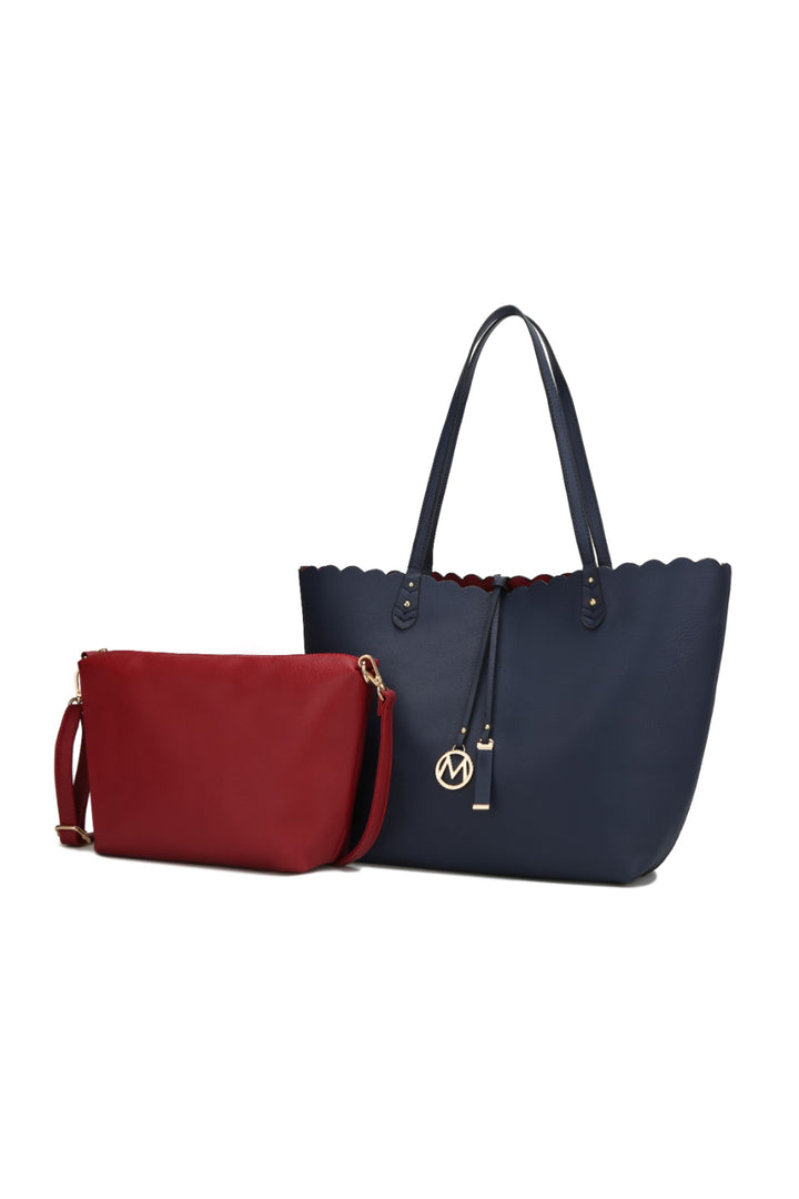 Red Charcoal Mkf Reversible Shopper Tote Crossbody By Mia K