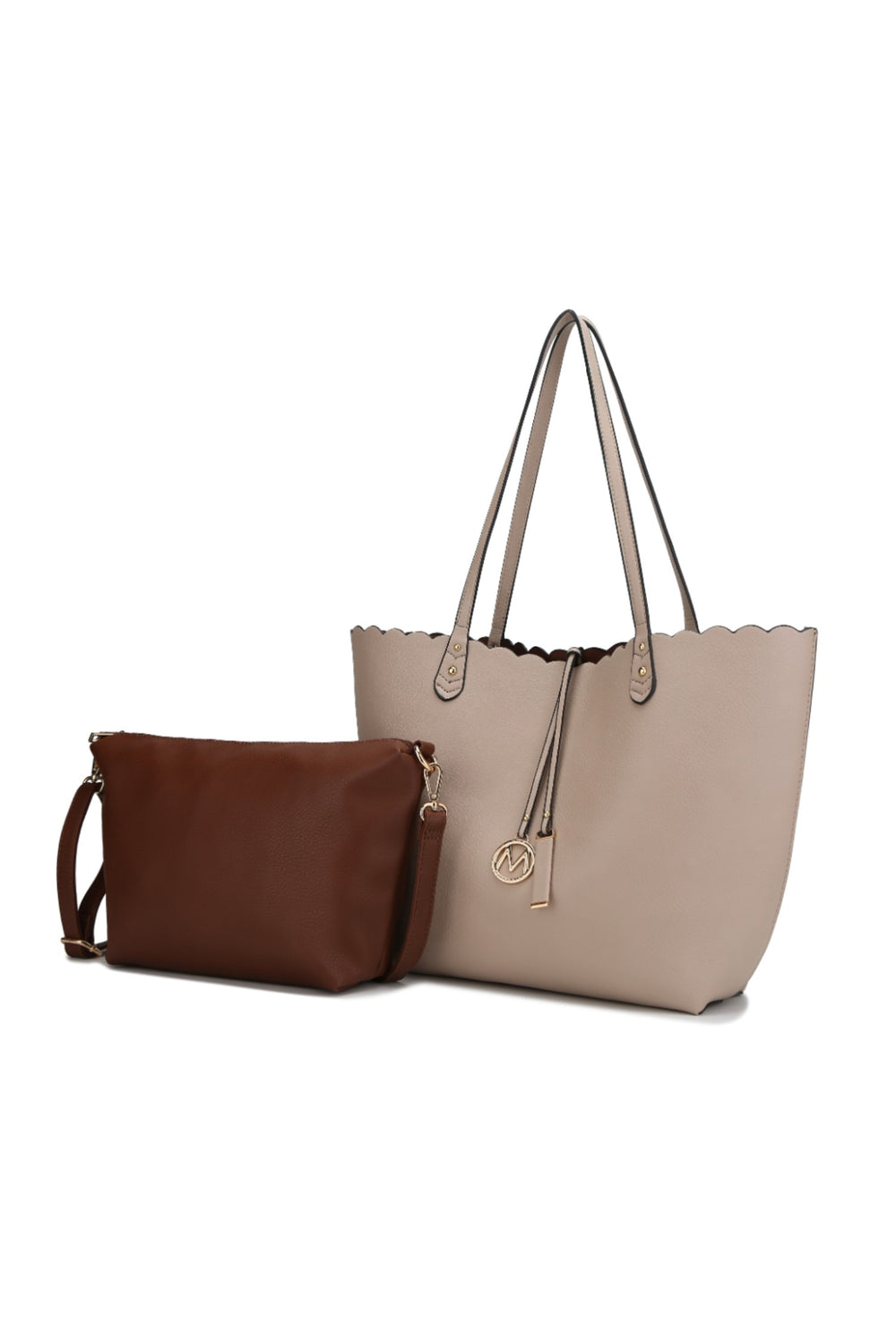Black - Cognac Mkf Reversible Shopper Tote Crossbody By Mia K