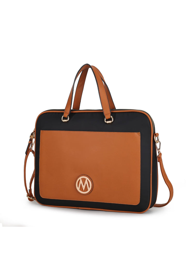 Cognac Mkf Nina Vegan Leather Laptop Case By Mia K