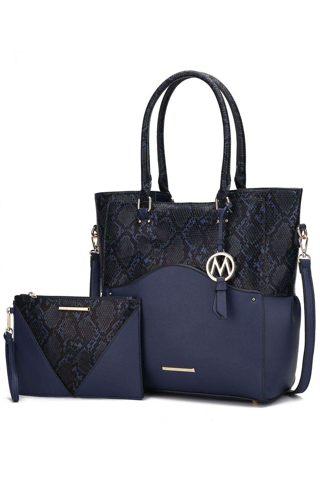 Red Mkf Iris Snake Tote Bag Wristlet Pouch By Mia K