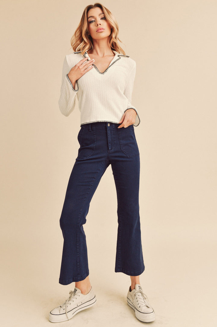 Navy Janesa Denim Pants