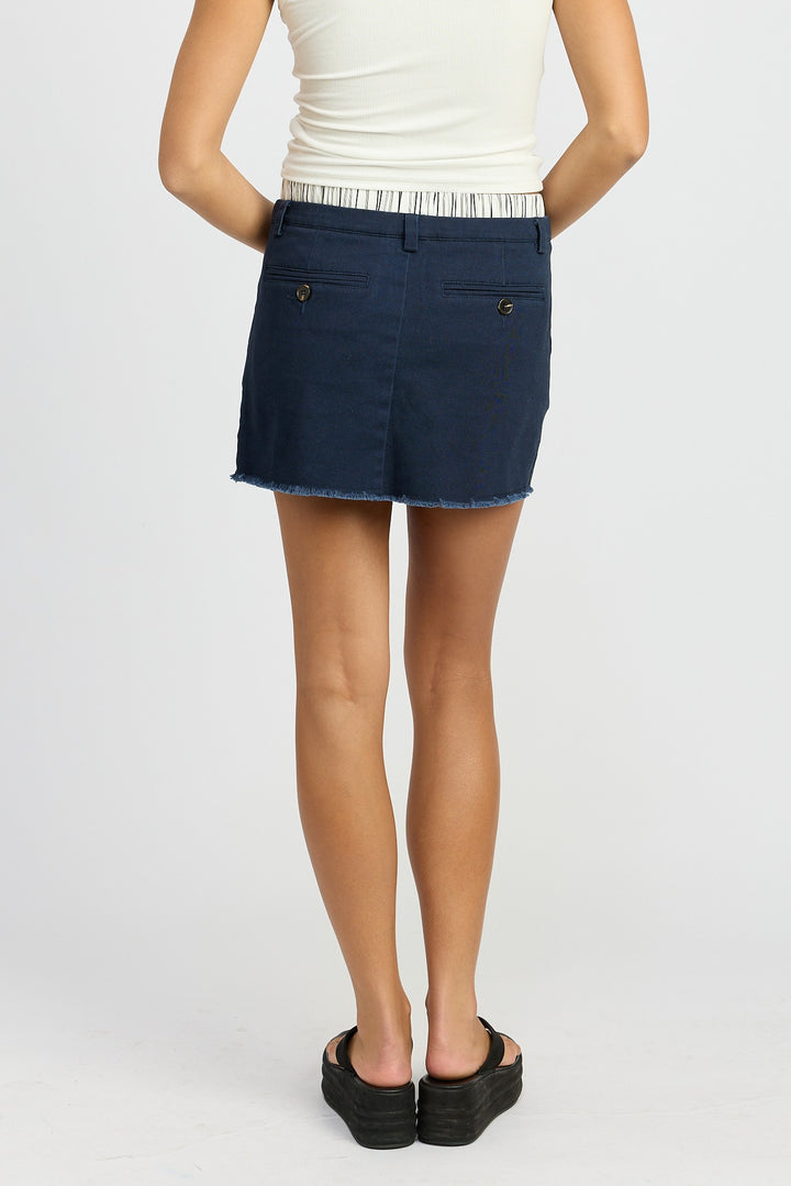 Double Waisted Hybrid Mini Skirt