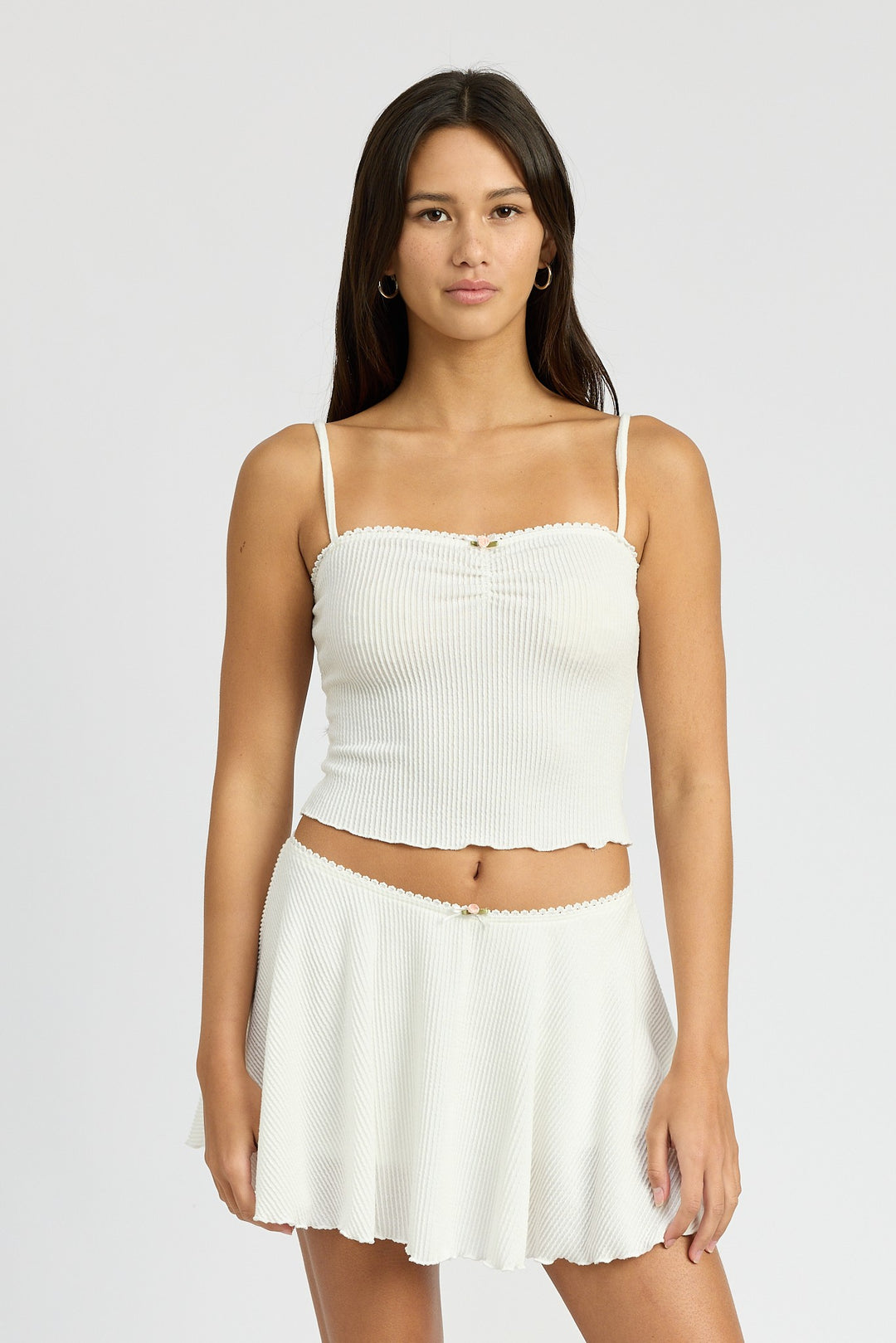 Off White Cinch Front Cami Top