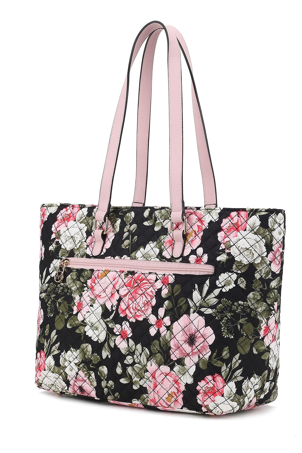 Blue Mkf Collection Quilted Cotton Botanical Tote Bag