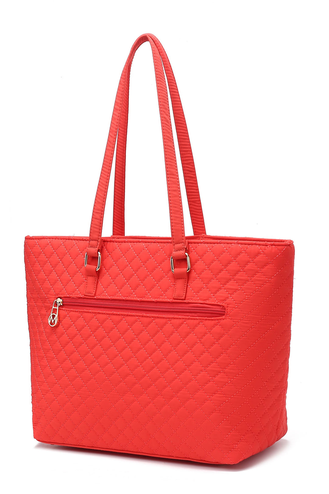Orange Mkf Collection Solid Quilted Cotton Tote Bag