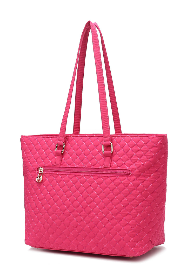 Wine Mkf Collection Solid Quilted Cotton Tote Bag