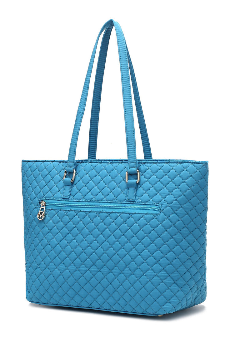Navy Mkf Collection Solid Quilted Cotton Tote Bag