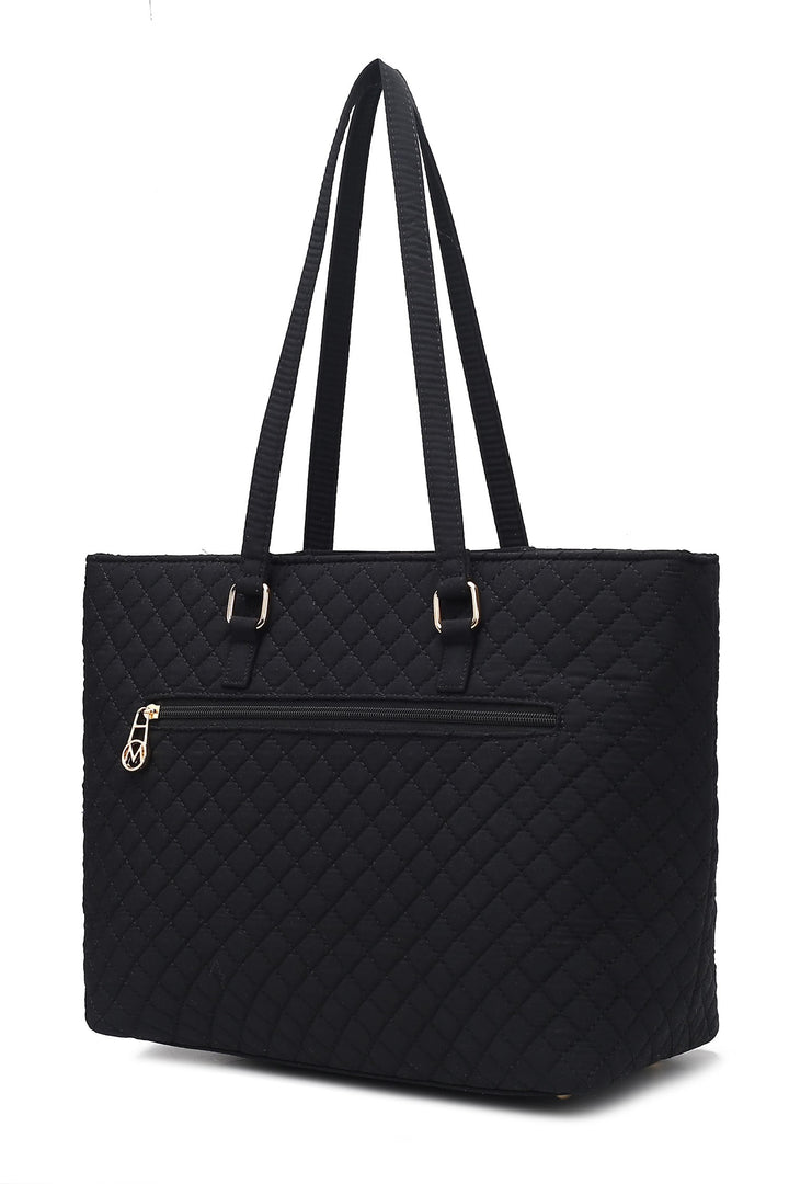 Brown Mkf Collection Solid Quilted Cotton Tote Bag