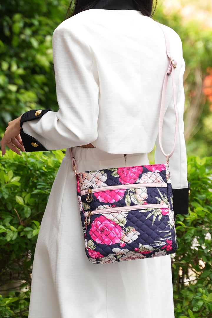 Blue Mkf Collection Lainey Botanical Pattern Crossbody