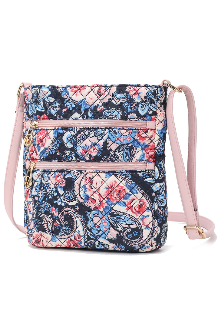 Navy Mkf Collection Lainey Botanical Pattern Crossbody