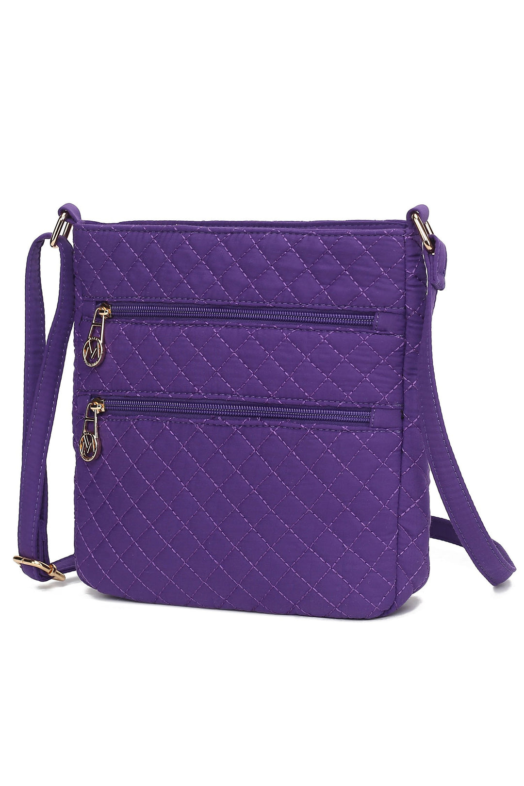 Orange Mkf Collection Solid Quilted Cotton Crossbody