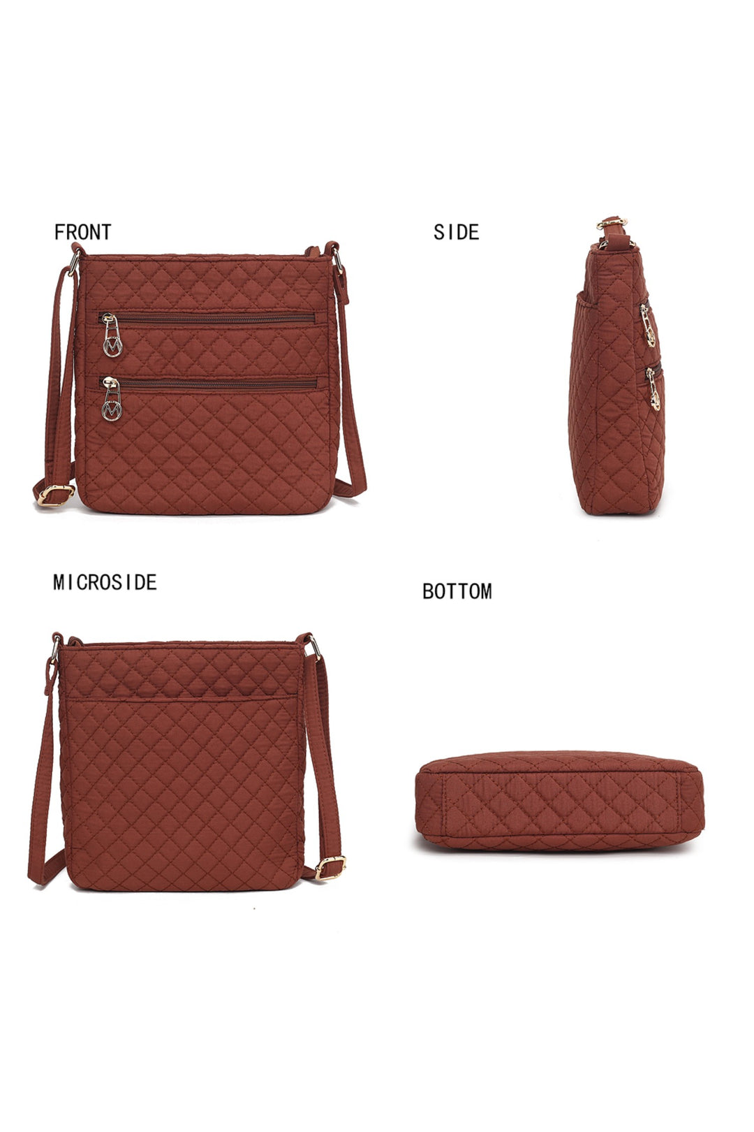 Mkf Collection Solid Quilted Cotton Crossbody