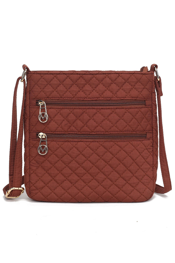 Wine Mkf Collection Solid Quilted Cotton Crossbody