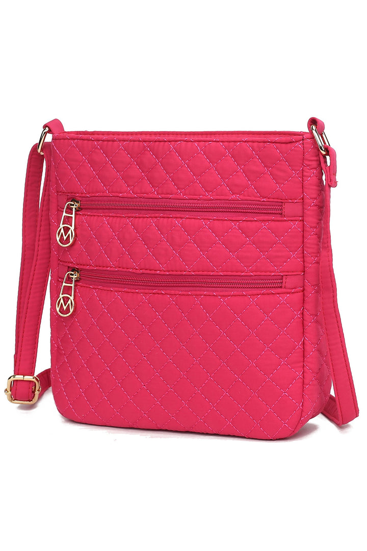 Turquoise Mkf Collection Solid Quilted Cotton Crossbody