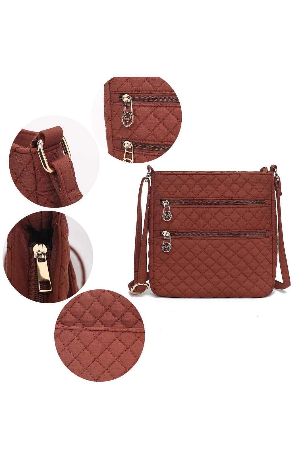 Mkf Collection Solid Quilted Cotton Crossbody
