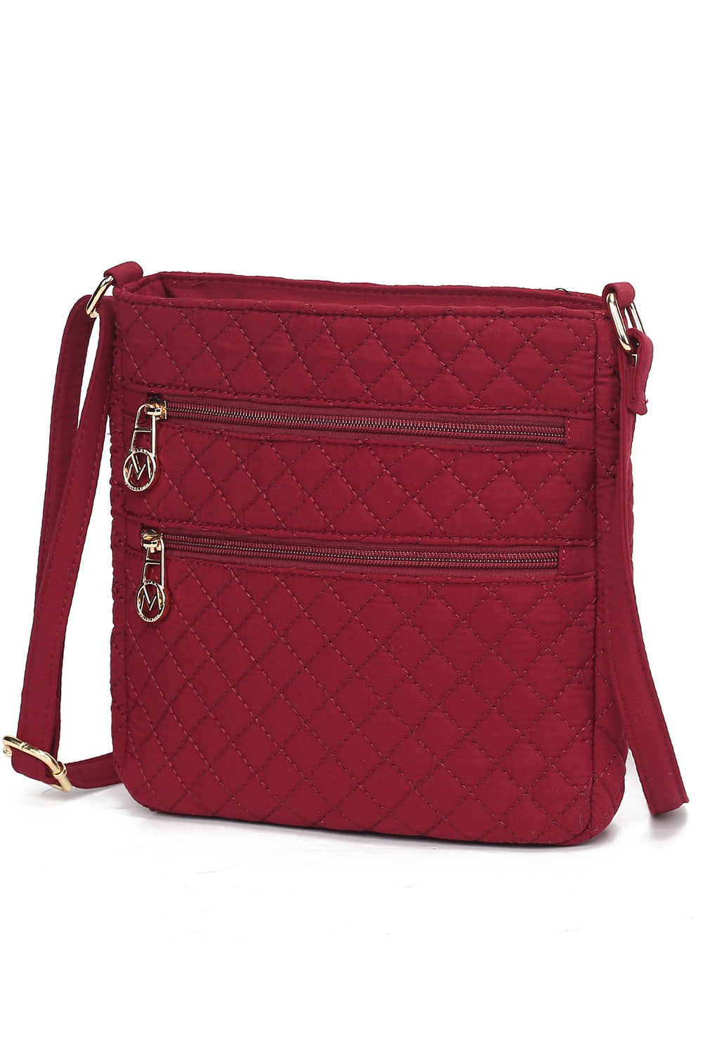 Brown Mkf Collection Solid Quilted Cotton Crossbody