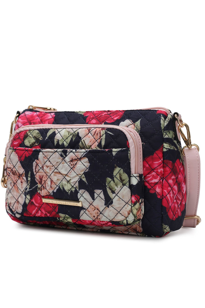 Navy Mkf Collection Rosalie Botanical Pattern Crossbody
