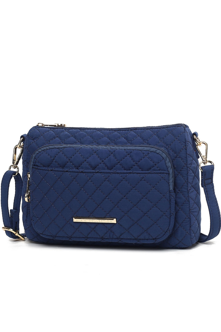 Navy Mkf Collection Rosalie Solid Quilted Shoulder Bag