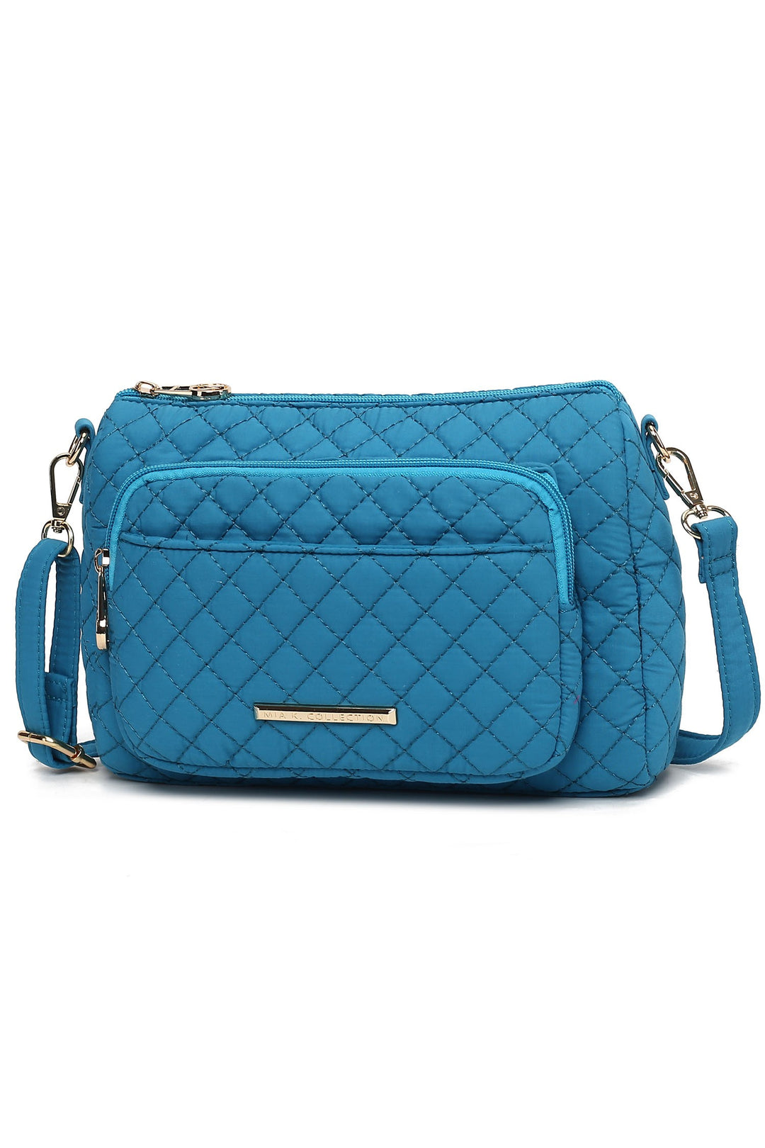 Turquoise Mkf Collection Rosalie Solid Quilted Shoulder Bag