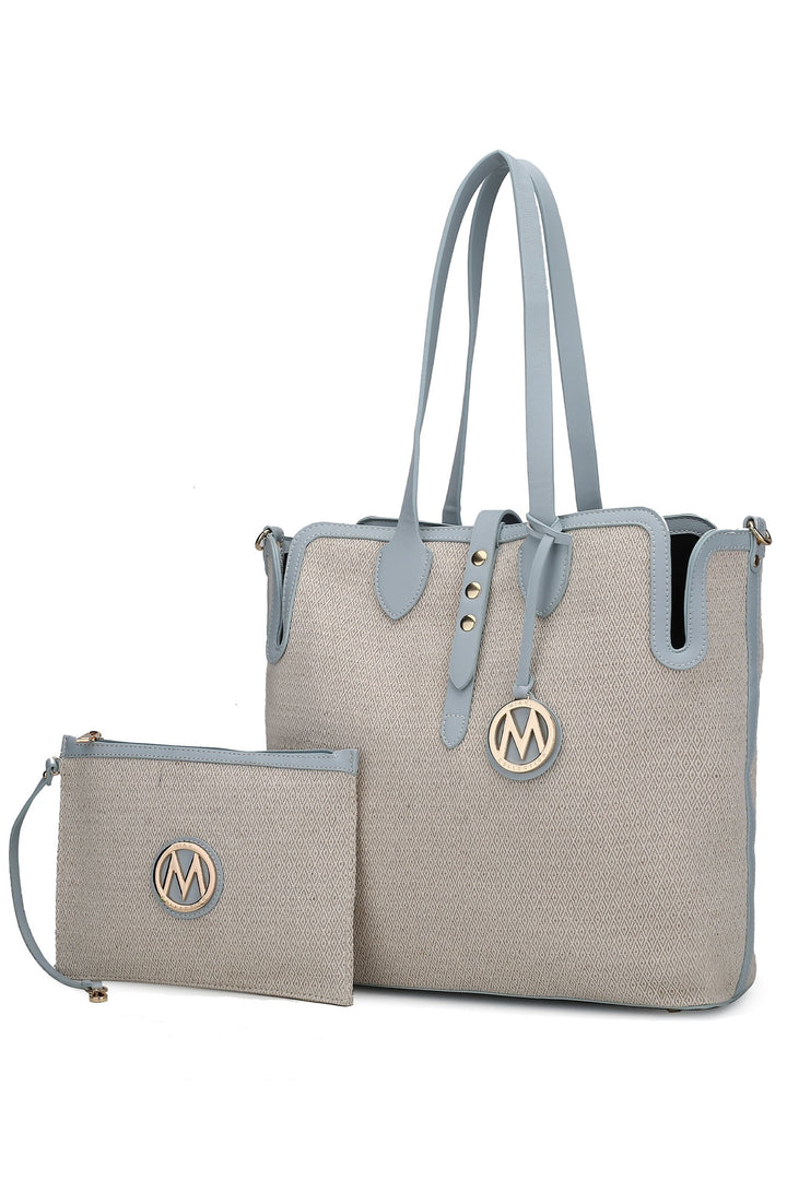 Taupe Cognac Mkf Collection Juliana Oversize Tote Wristlet