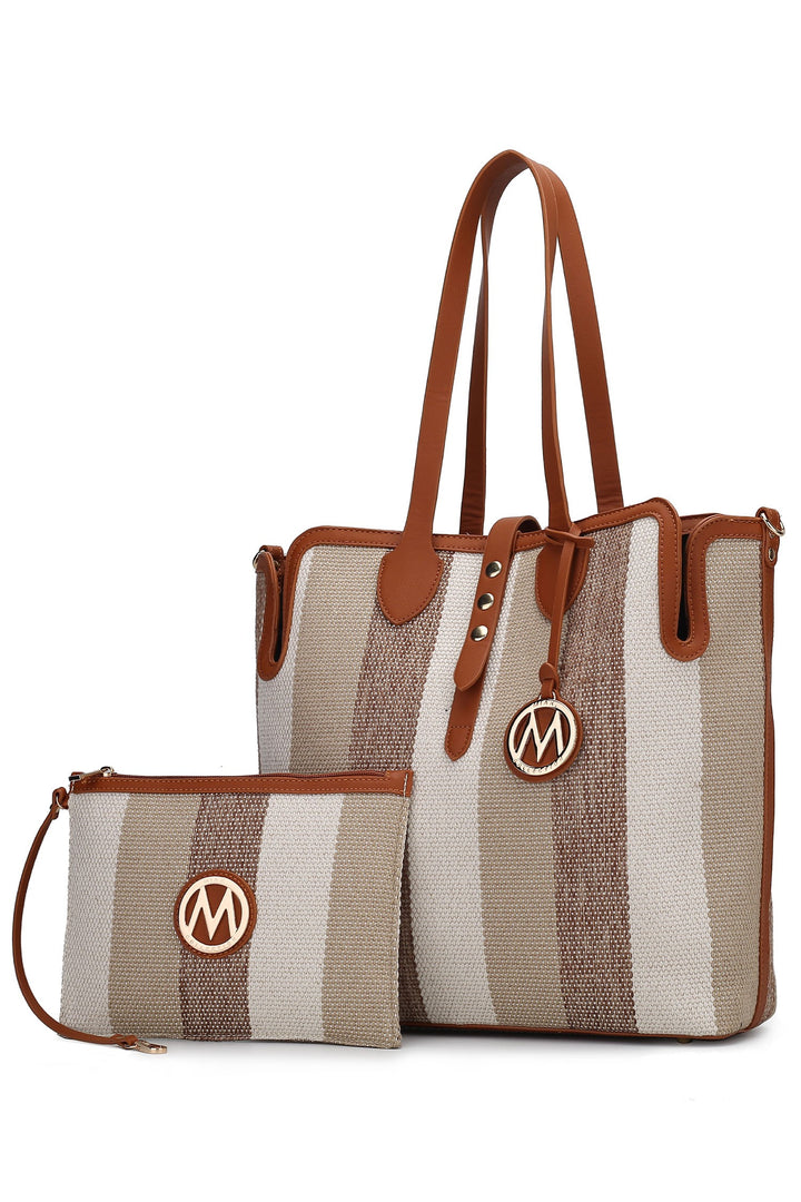 Grey Black Mkf Collection Juliana Oversize Tote Wristlet