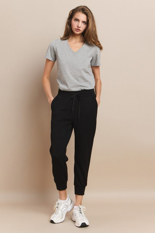 Womens Plain V Neck Cotton T Shirt