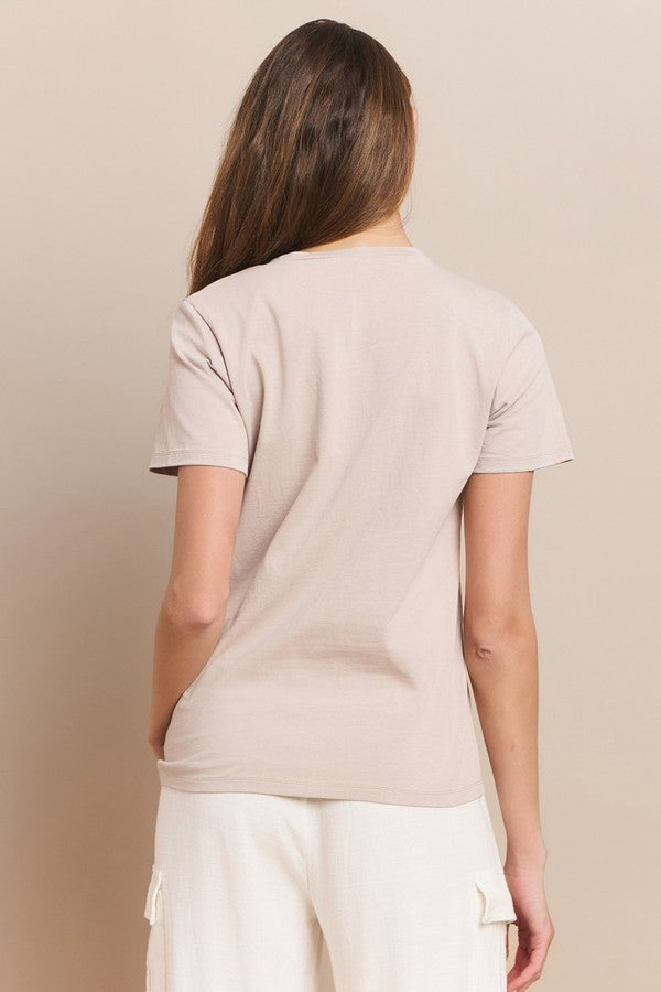 Womens Plain V Neck Cotton T Shirt