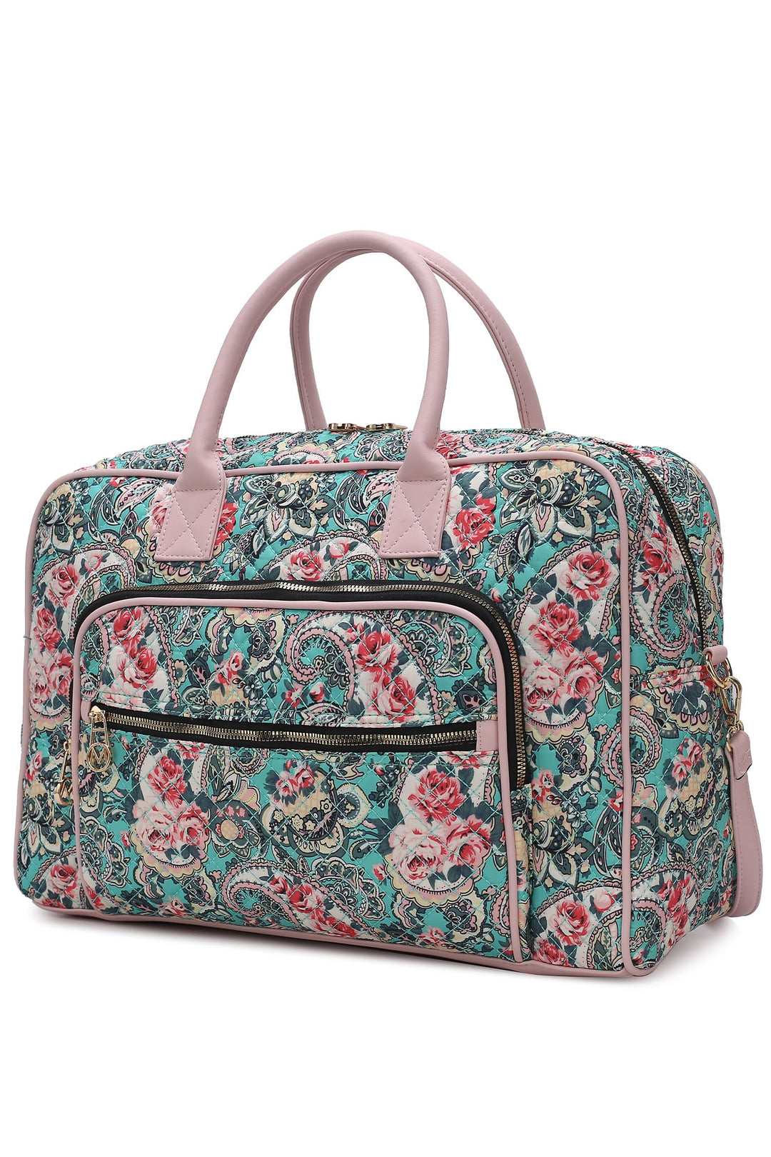 White Mkf Collection Jayla Botanical Pattern Duffle Bag