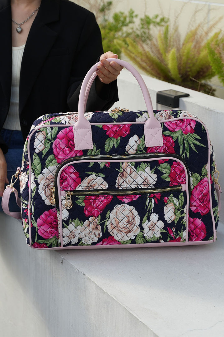 Black Mkf Collection Jayla Botanical Pattern Duffle Bag