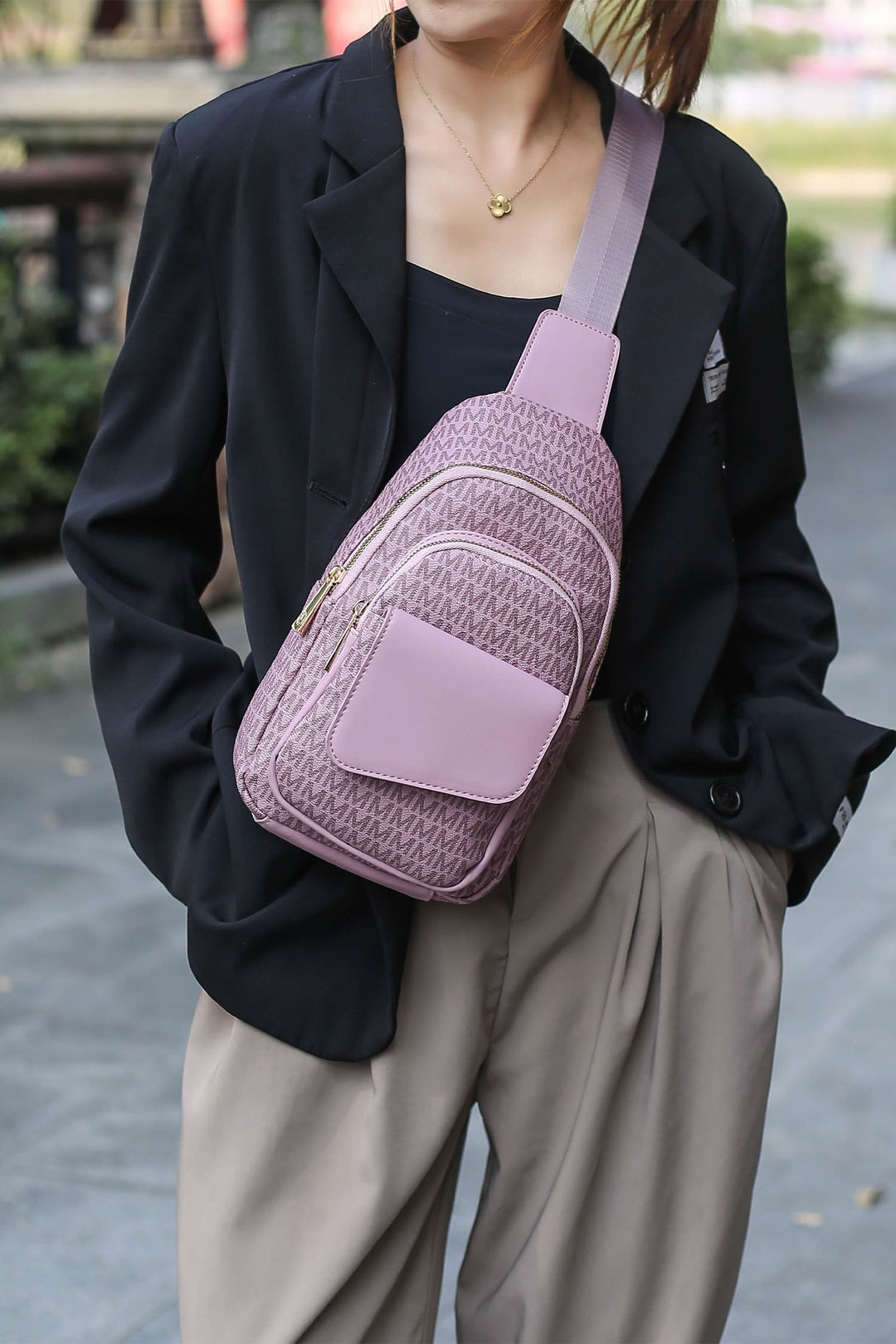 Beige Mkf Collection Kace M Crossbody Sling Bag