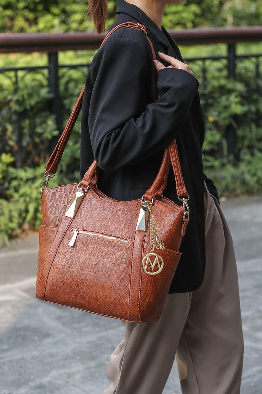 Camel Mkf Collection Hazel Vegan Leather Tote By Mia K