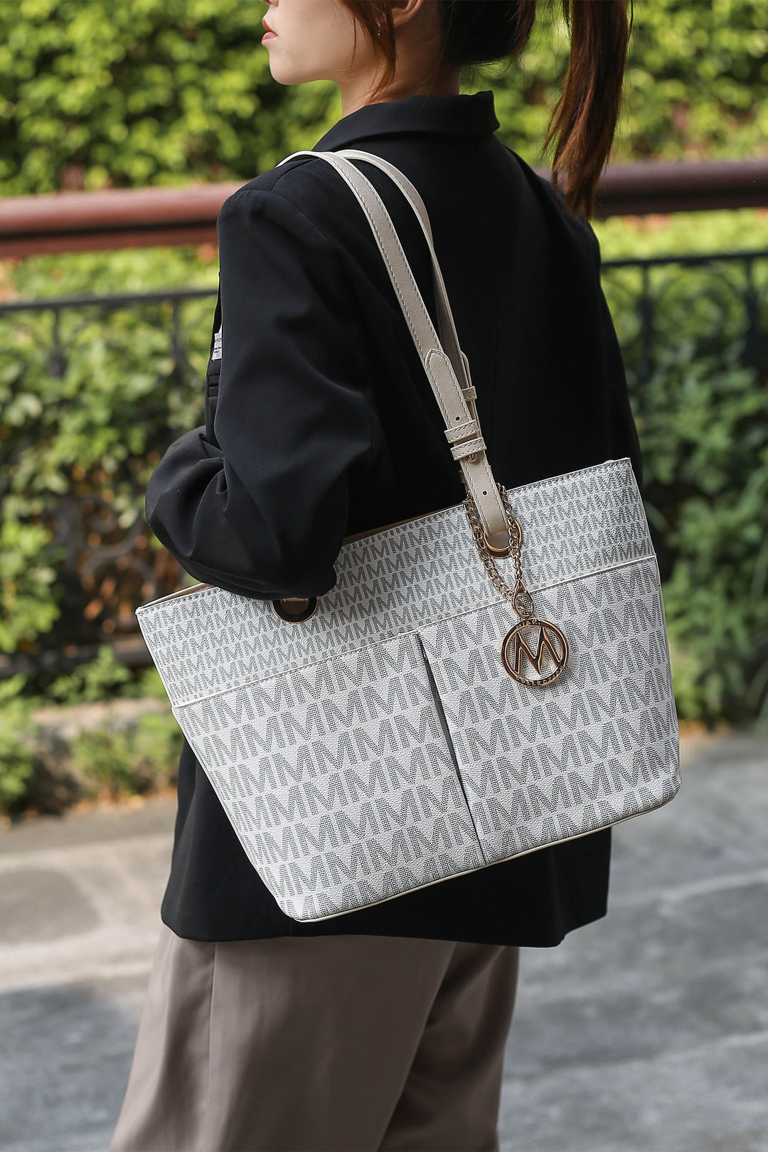 Beige Mkf Collection Lori Printed Tote Bag Handbag