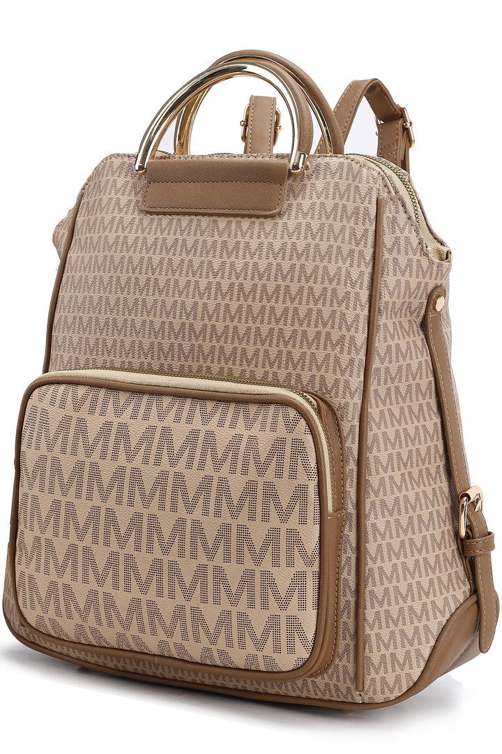 White Mkf Collection June Printed Womens Backpack