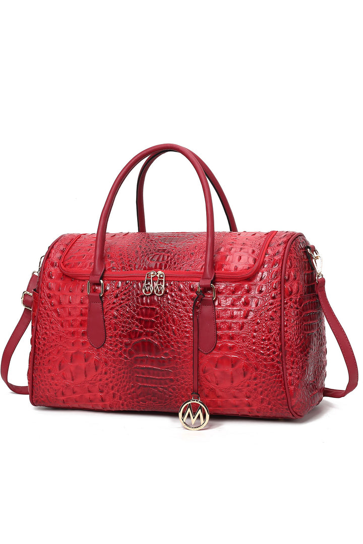 Mkf Collection Embossed Vegan Leather Duffle Bag