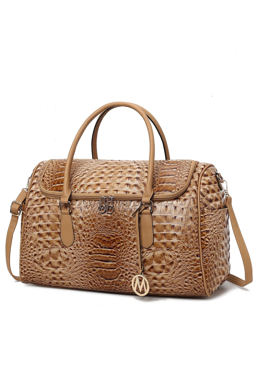 Mkf Collection Embossed Vegan Leather Duffle Bag