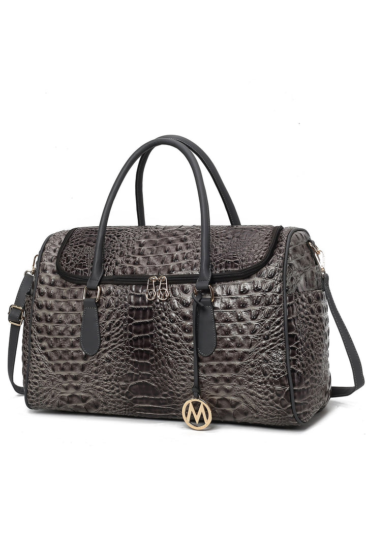 Mkf Collection Embossed Vegan Leather Duffle Bag