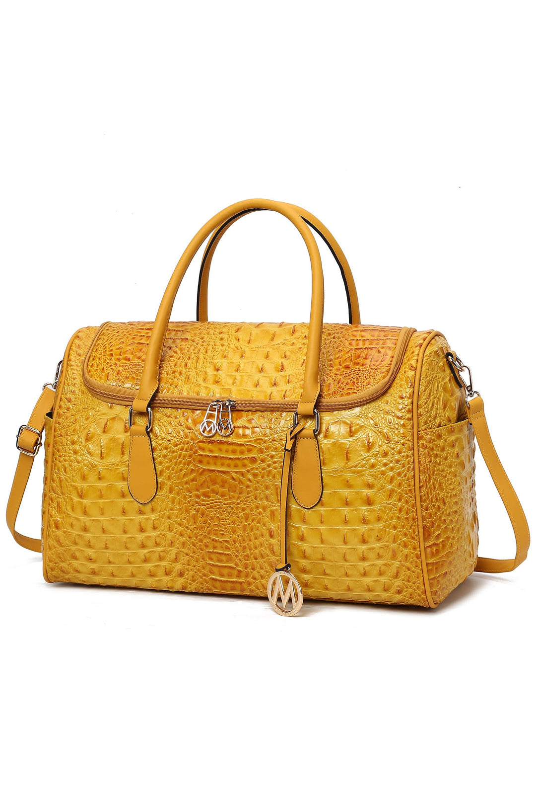 Mkf Collection Embossed Vegan Leather Duffle Bag