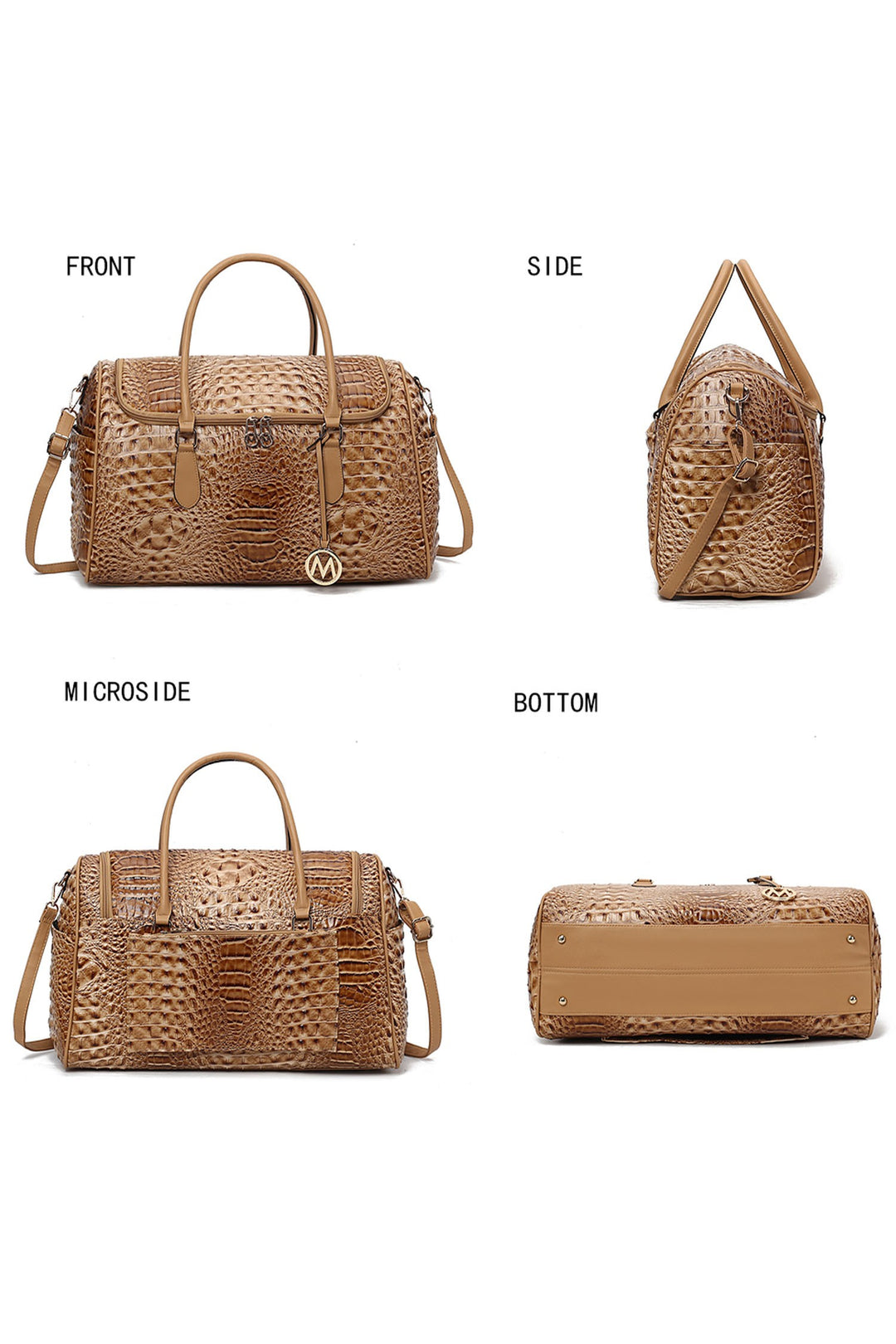 Mkf Collection Embossed Vegan Leather Duffle Bag
