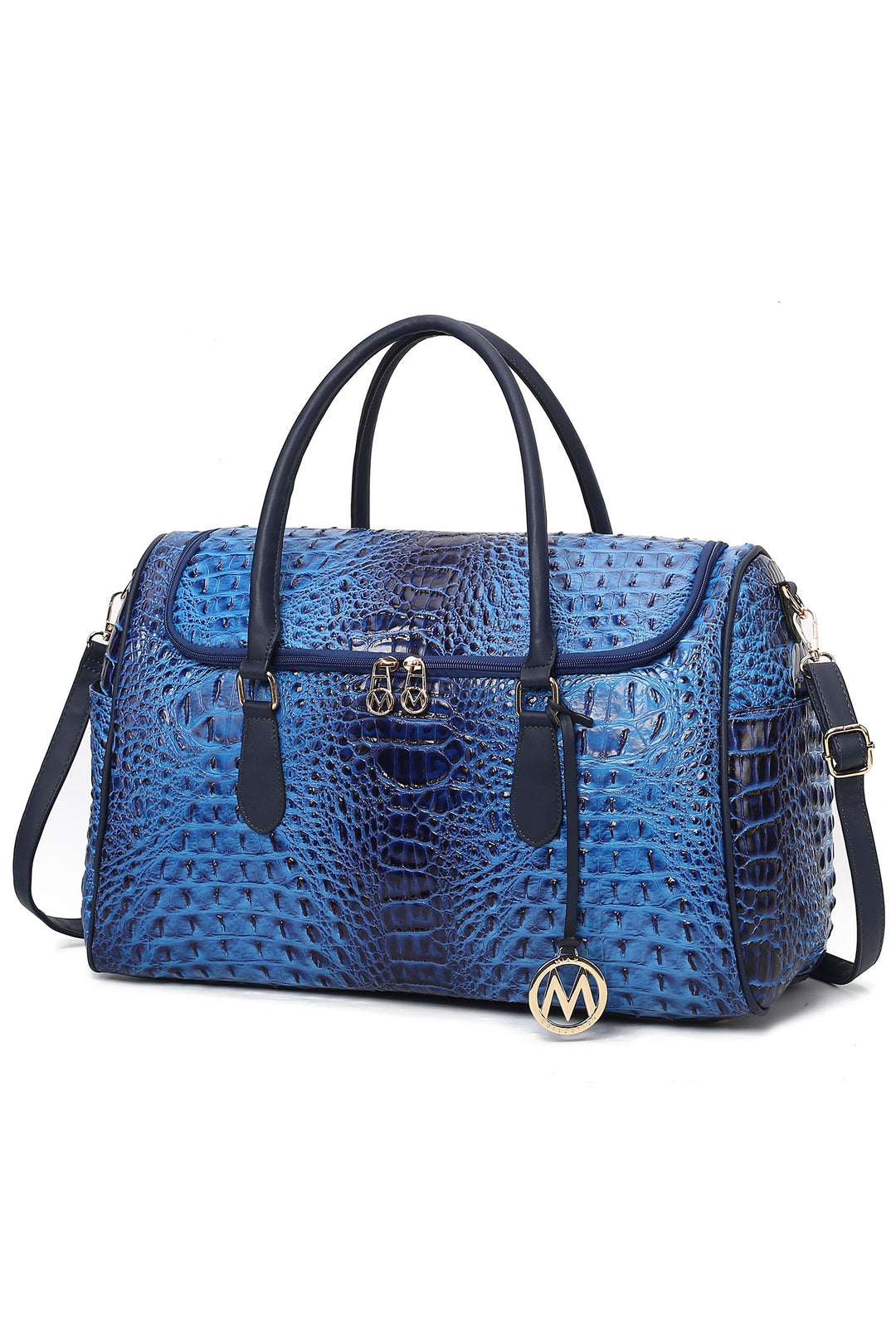 Mkf Collection Embossed Vegan Leather Duffle Bag