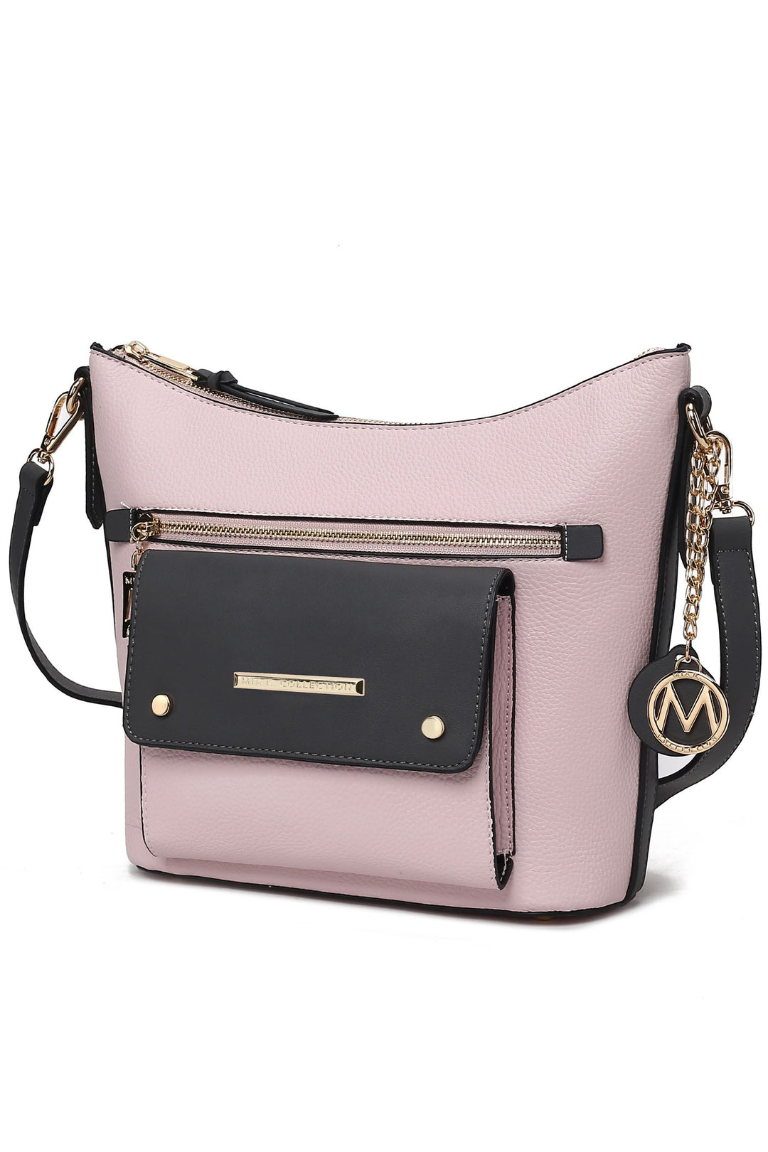 Pewter Black Mkf Collection Serenity Color Block Crossbody Bag