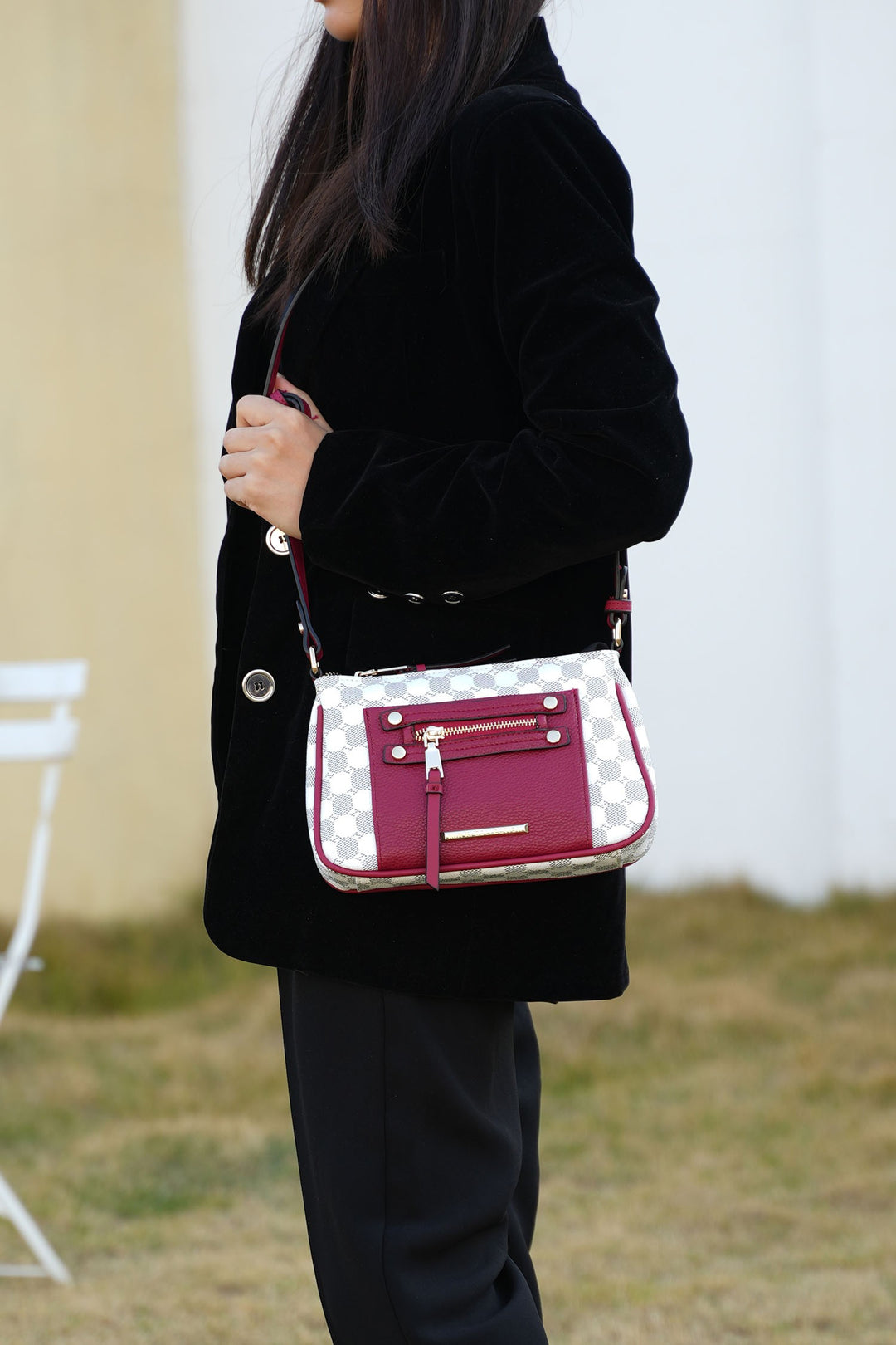 Black Mkf Collection Essie Circular Print Crossbody Bag