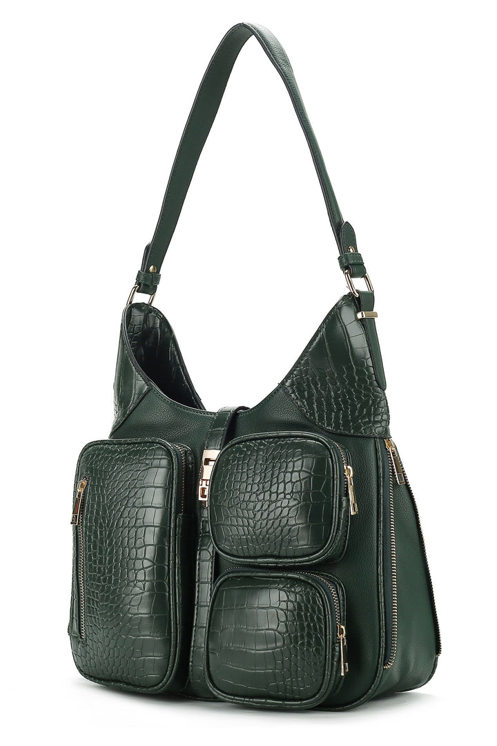 Light Grey Mkf Collection Daphne Womens Hobo Shoulder Bag