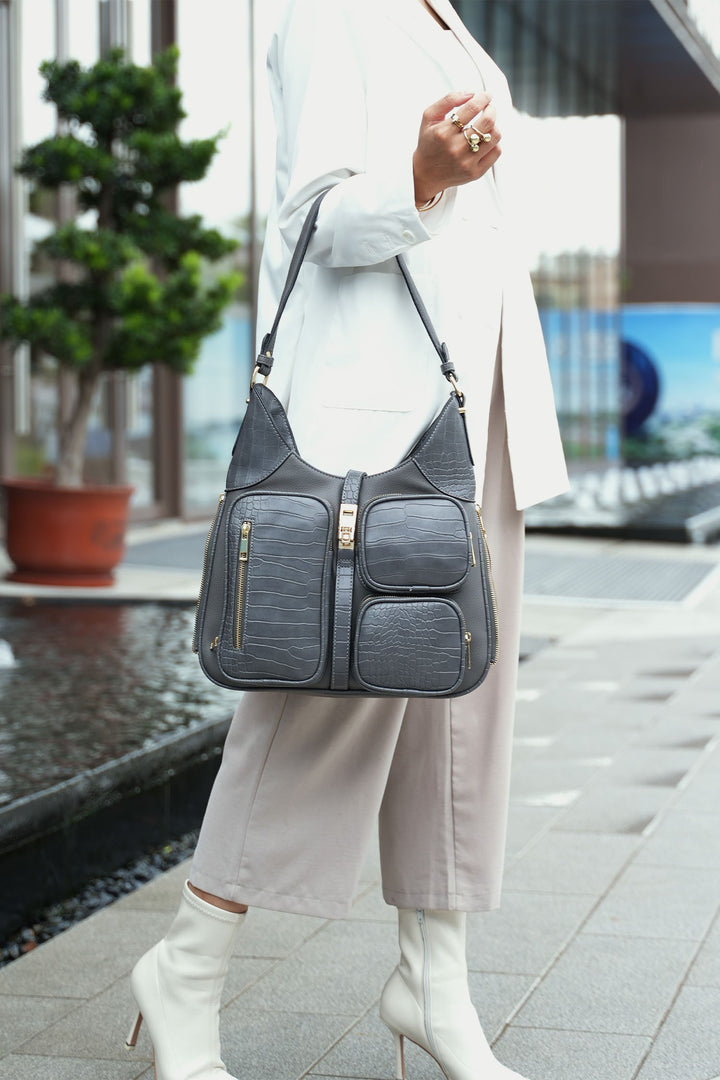 Black Mkf Collection Daphne Womens Hobo Shoulder Bag