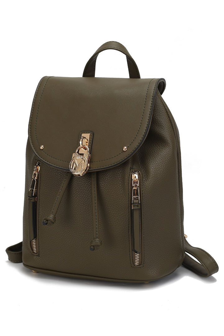 Pewter-Black Mkf Collection Xandria Vegan Leather Backpack