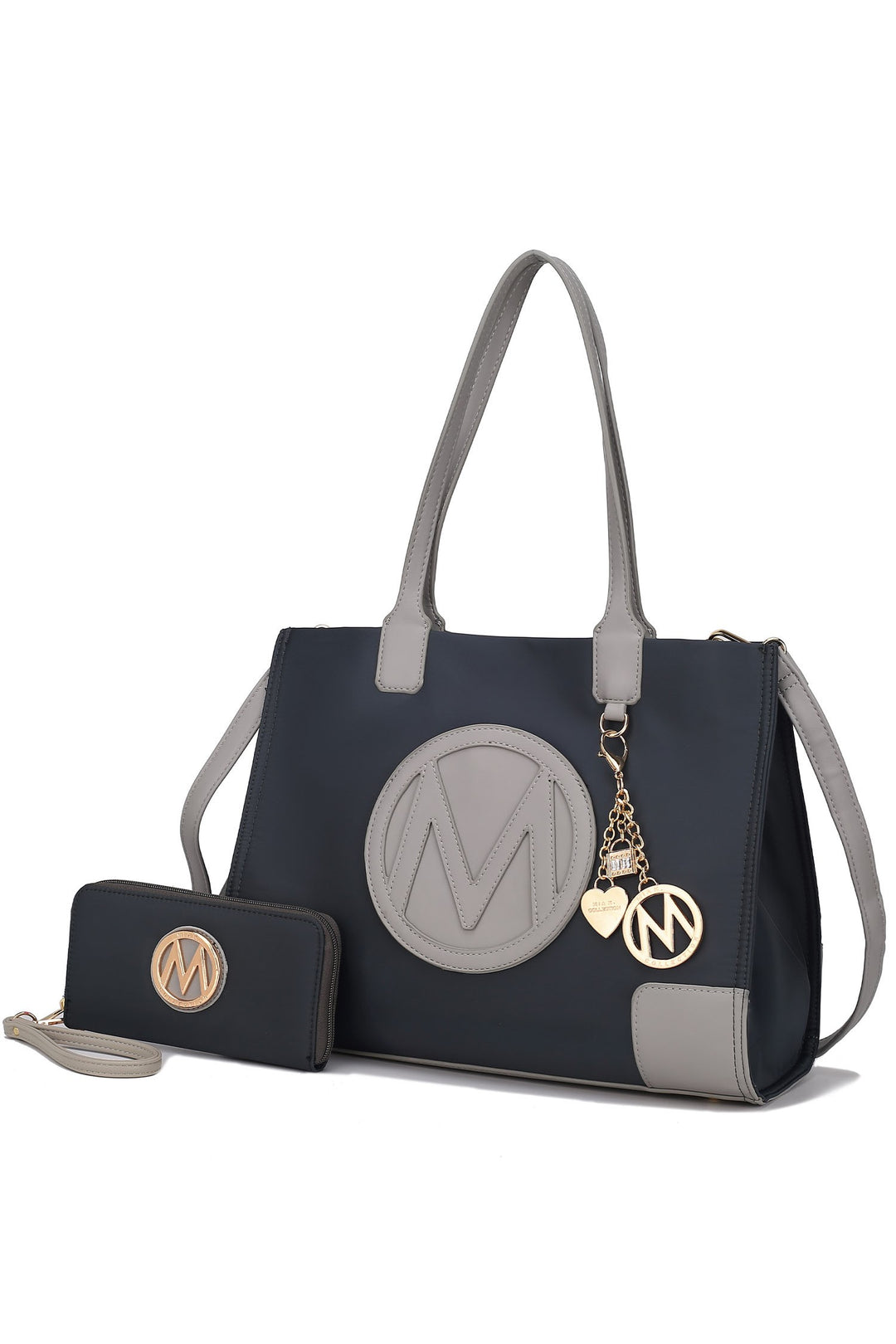 Blue-Turquoise Mkf Collection Louise Tote And Wallet Set