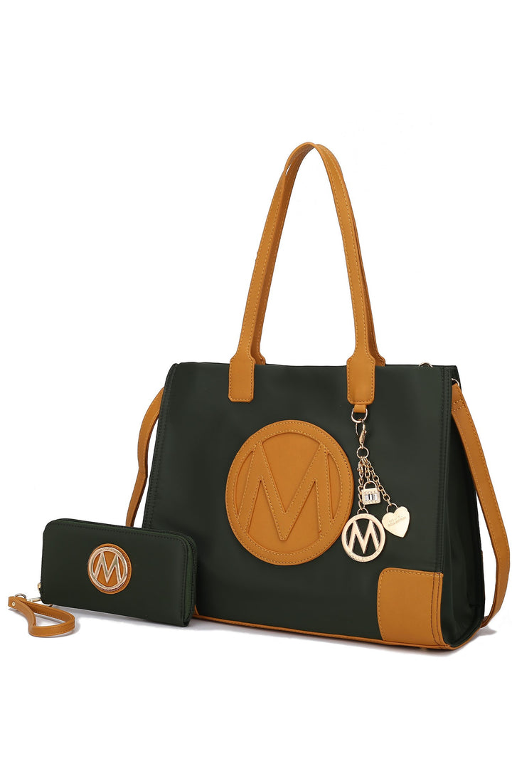 Navy-Wine Mkf Collection Louise Tote And Wallet Set
